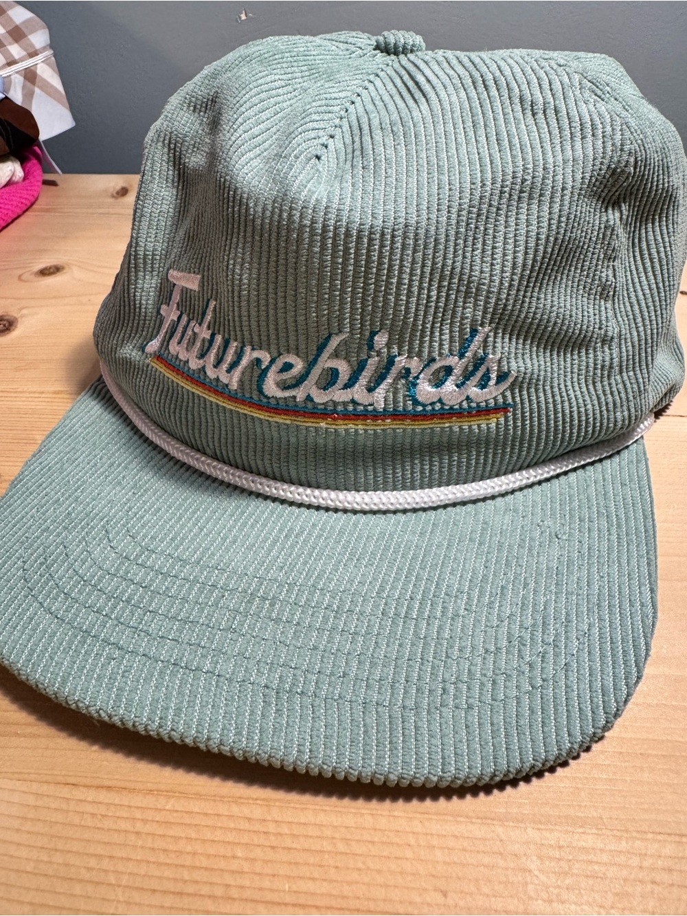 FUTUREBIRDS Corduroy Hat in Mint Green